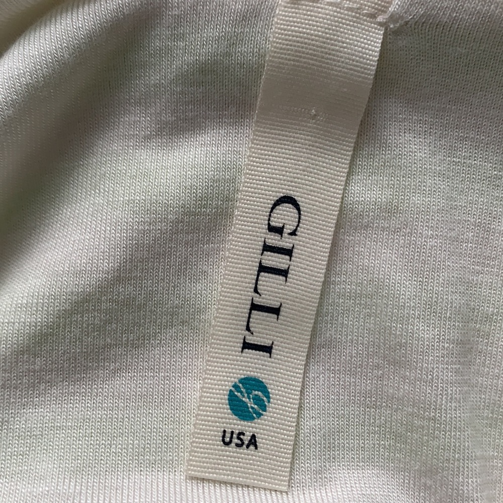Gilli Lime Green Cream Stripe Dress Small Stretch Sleeveless Elastic Waist - Picture 4 of 5